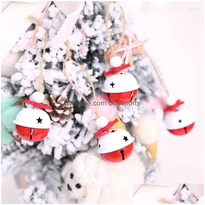 christmas decorations 10pcs/lot bells hanging pendant red white bell for tree decoration diy craft home sounds