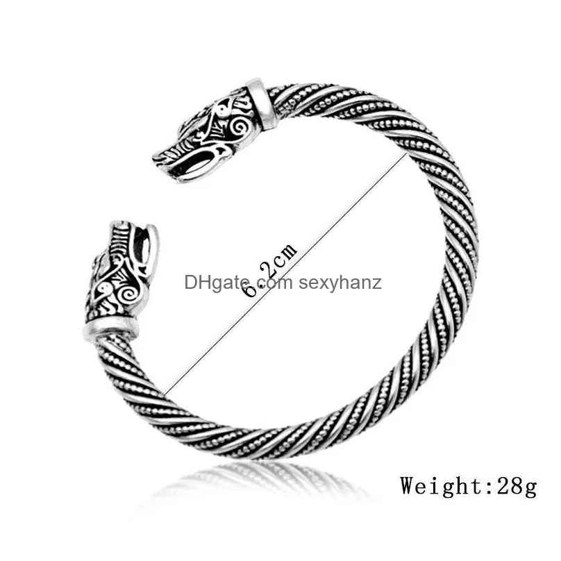 wolf head  bracelet teen indian jewelry accessories men wristband cuff bracelets women bangles