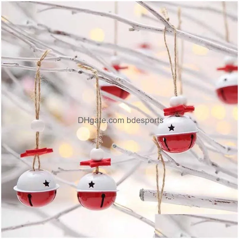 christmas decorations 10pcs/lot bells hanging pendant red white bell for tree decoration diy craft home sounds