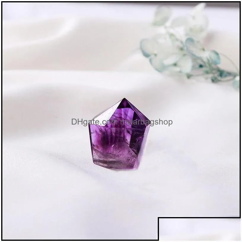 arts and crafts arts gifts home garden natural amethyst crystal quartz point reiki healing chakra gemstone rough stone energy