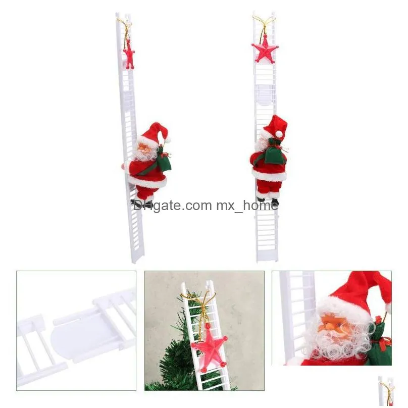 christmas decorations santa claus climbing ladder electric singing up and down ornaments for tree doll toy christmaschristmas