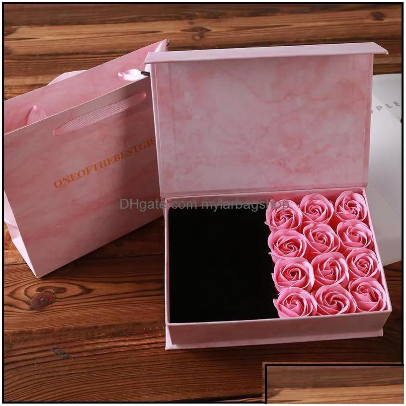 party favor event supplies festive home garden 12pcs 6pcs rose gift box valentines day decoration anniversary handmade soap flower