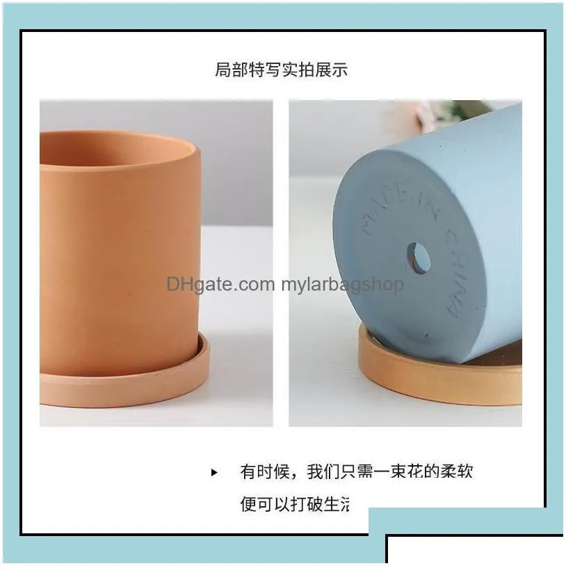 party favor event supplies festive home garden simple straight colorf europeanstyle cylindrical ceramic flower pot succent plants