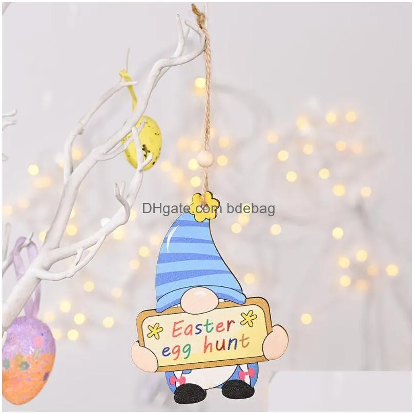 christmas decorations 1pcs wooden easter pendant eggs ornaments for home party diy craft decor kids giftchristmas