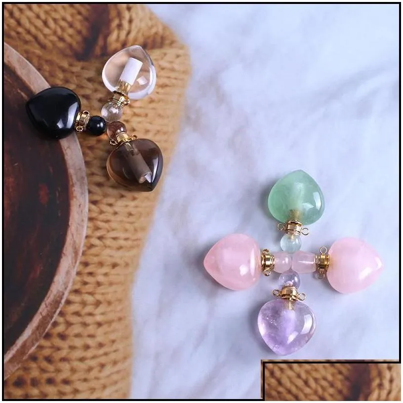 party favor crystal per bottle pendant party favor pink aromatherapy essential oil bottles diy fashion jewelry accessories 2cm drop