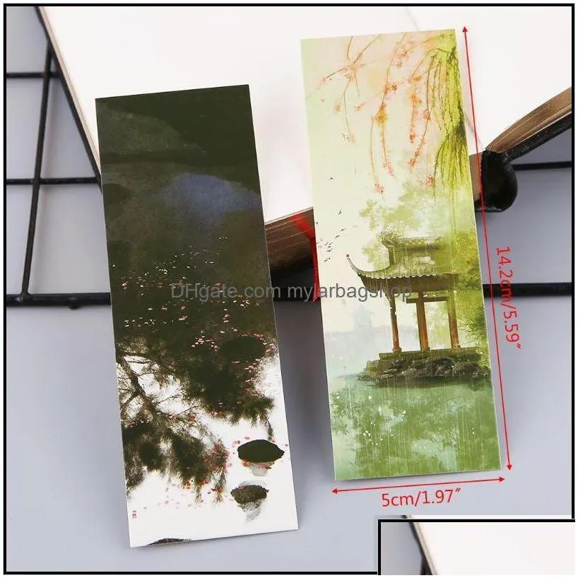 bookmark desk accessories office school supplies business industrial 30pcs creative chinese style paper bookmarks painting cards retro