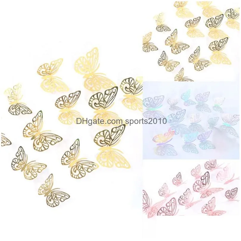 christmas decorations butterfly party cake decoration wall sticker 3d nursery wedding gift bedroom removable room stereo classroom