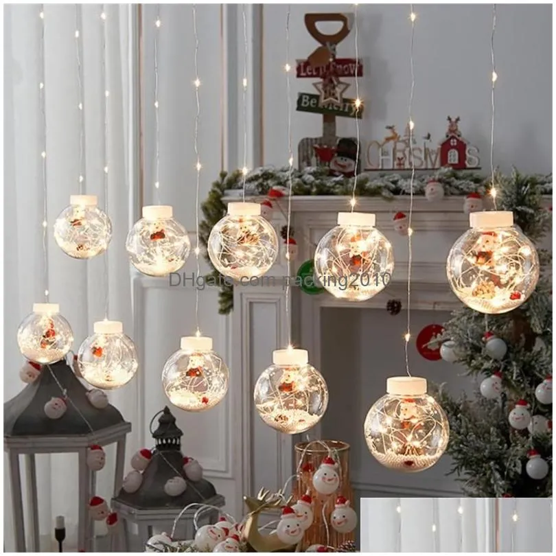 christmas decorations led curtain string light ball santa claus decortions home xmas tree decoration year 2022 navidad gift