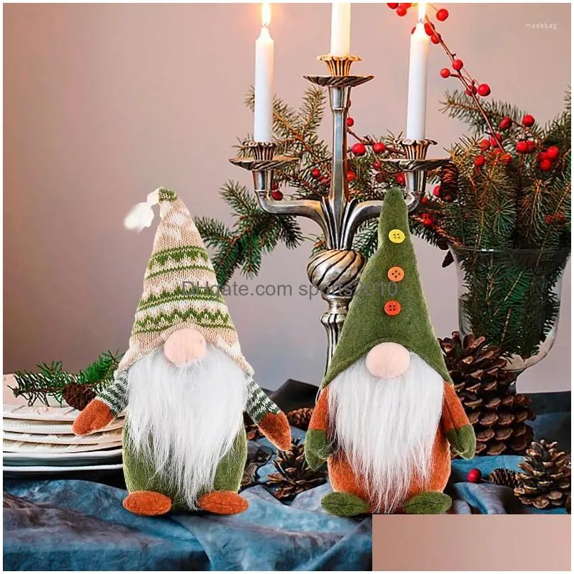 christmas decorations soft plush gnome pendant toys faceless dwarf doll ornament tree home decoration year gifts navidad8