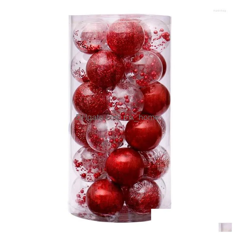 party decoration 6cm christmas balls xmas decor color painted electroplated plastic ball set tree decorative pendant