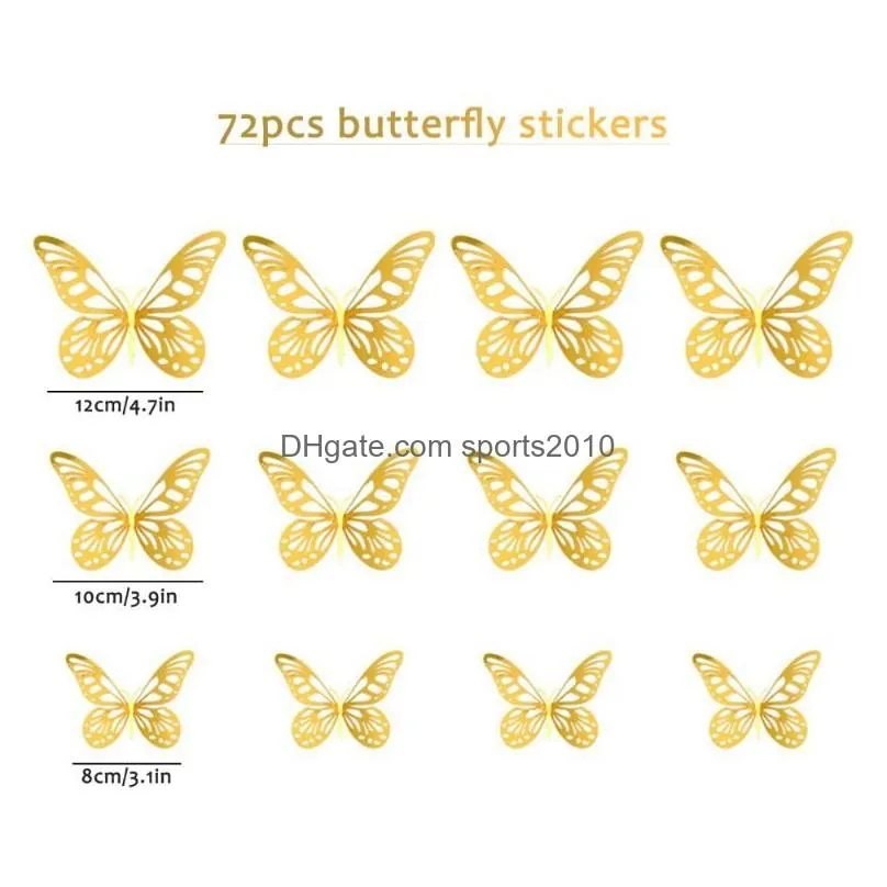 christmas decorations butterfly party cake decoration wall sticker 3d nursery wedding gift bedroom removable room stereo classroom