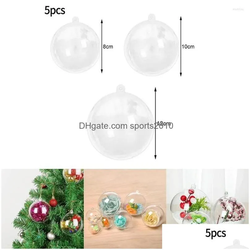 party decoration 8cm/10cm/12cm clear fillable christmas baubles plastic wedding favours balls round navidad decoraciones