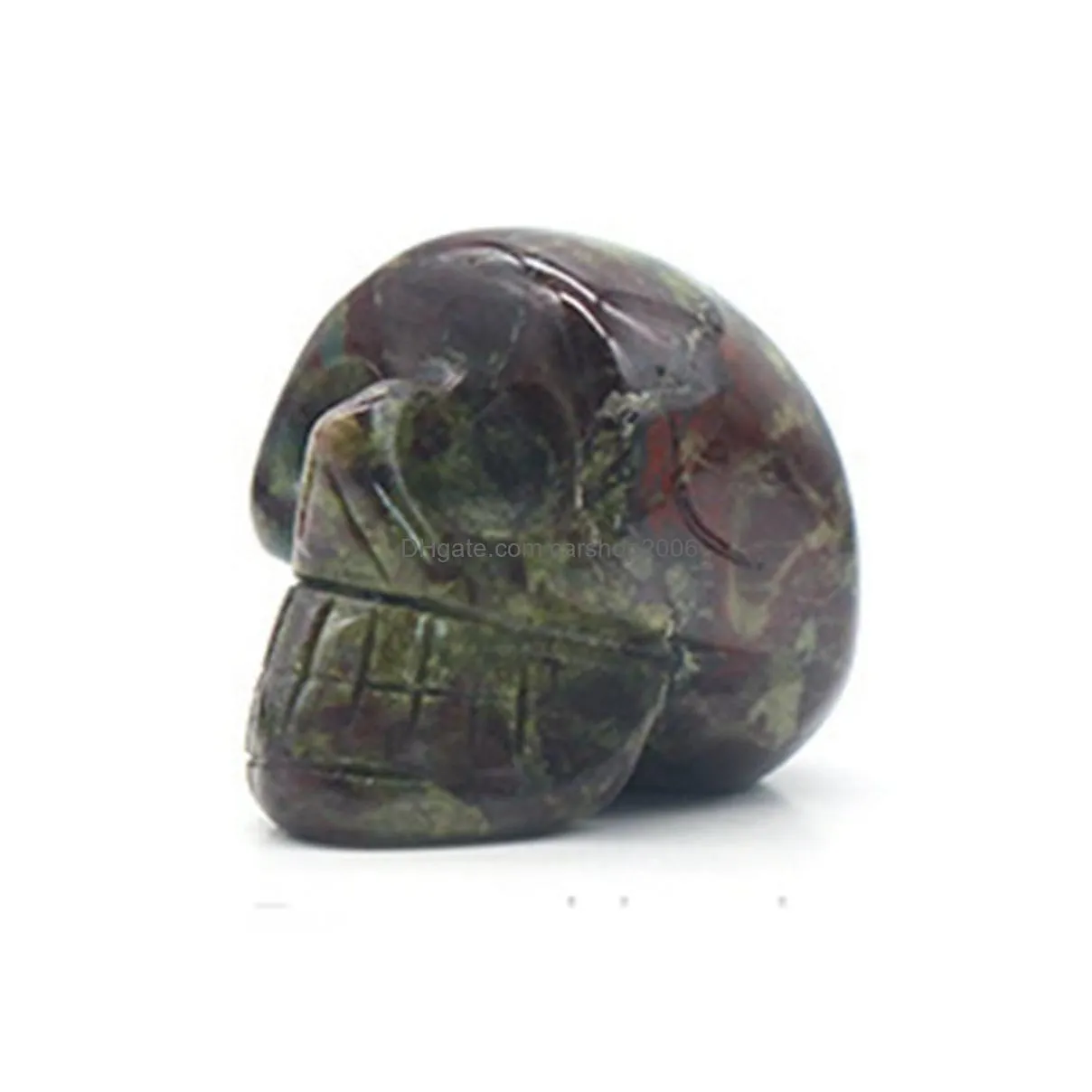 23mm natural obsidain skull head decor statue hand carved polished gemstone human skull figurine pocket reiki healing stone for home