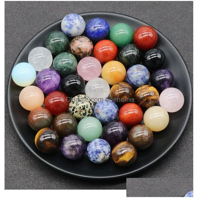 natural 20mm nonporousball no holes undrilled chakra gemstone sphere collection healing reiki decor wooden stone balls beads