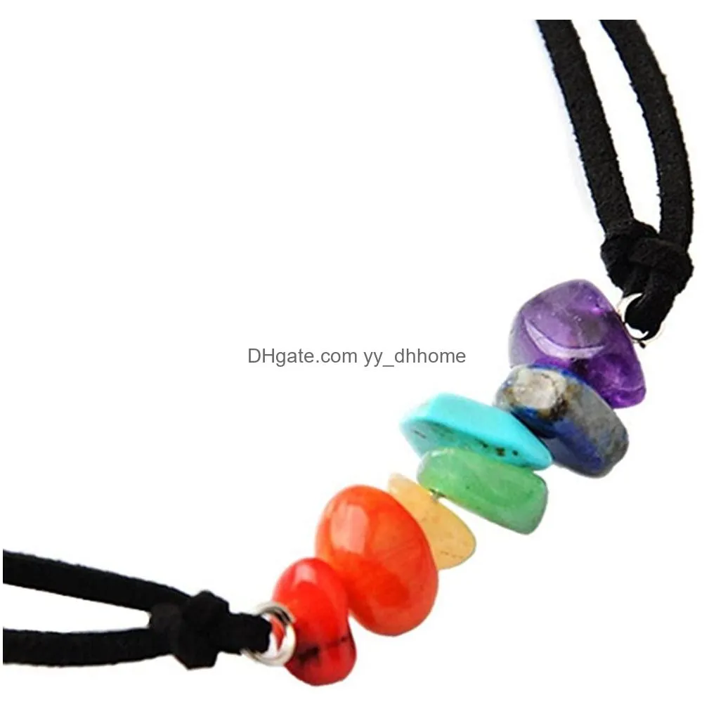 7 chakra stone choker energy healing crystal yoga chokers necklace handmade multilayer bracelet jewelry necklaces for women girls