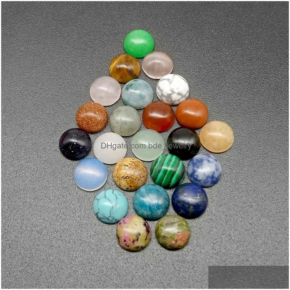 4/6/8/10/12/14mm gemstone cabochons natural synthetic stone beads lapis lazuli cabochons for earring necklace bracelet