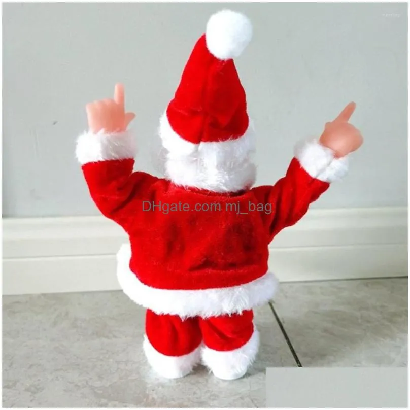 christmas decorations santa claus electric toys elderly doll gifts shaking gif hip music dancing toy