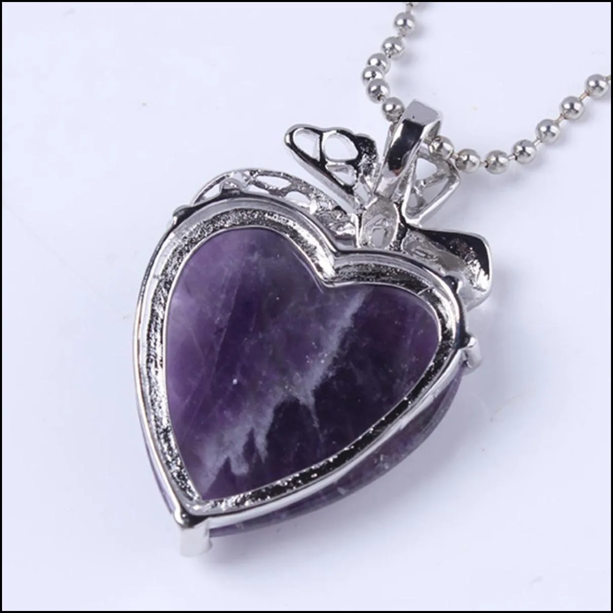 heartshaped pendant female charm crystal natural stone necklace earrings jewelry making