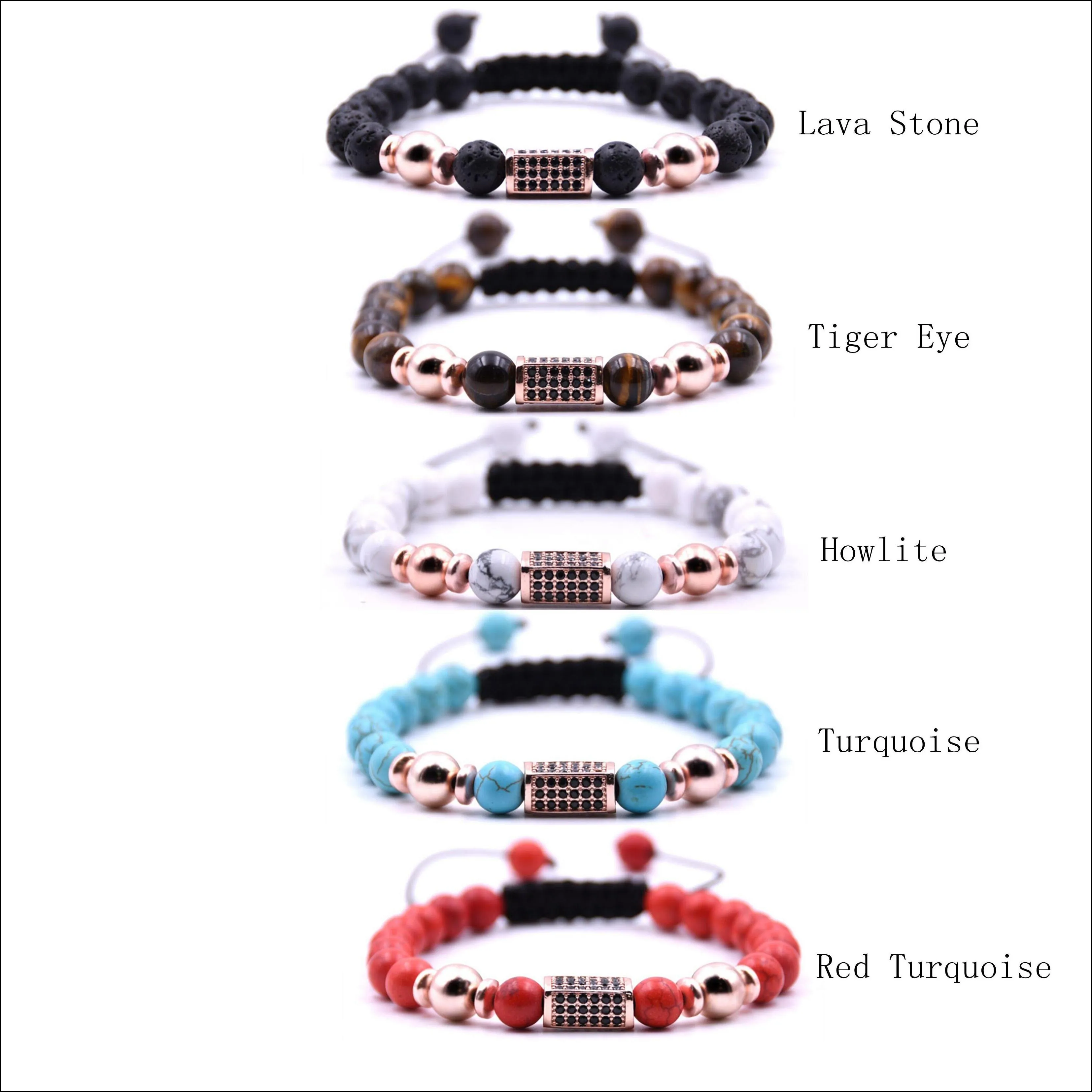 10pc/set 2018 new fashion high quality low price with 8mm natural stone lucky round beads woven bracelet for women men charm jewelry