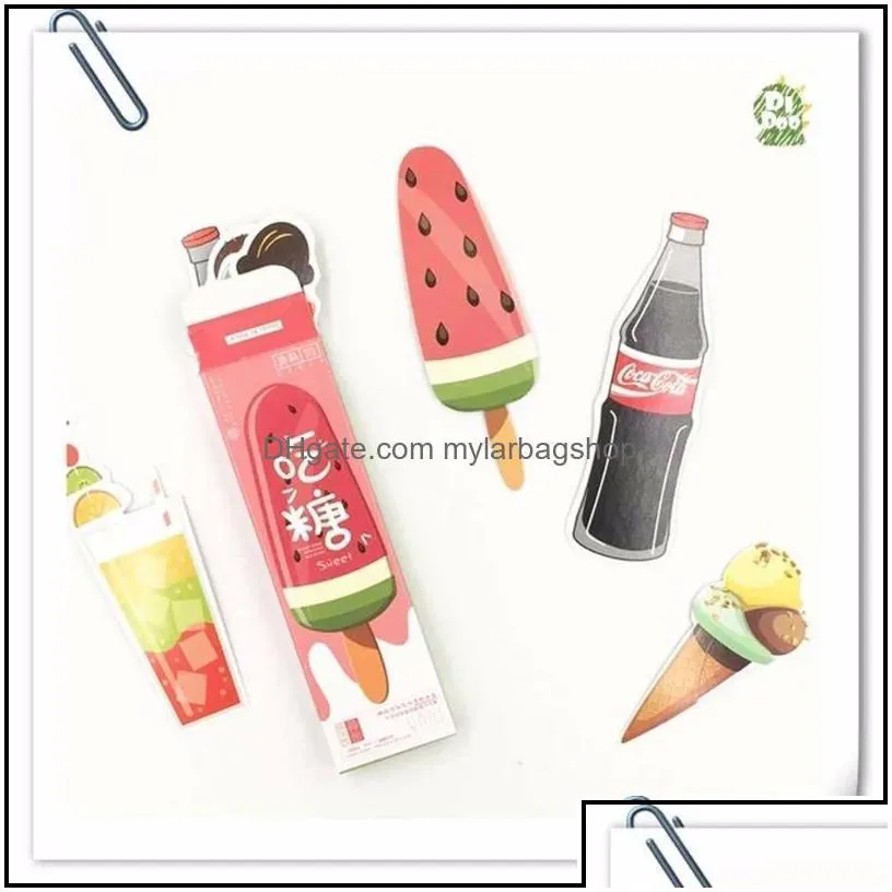 bookmark desk accessories office school supplies business industrial summer paper book holder catoon mes card ice cream style drop