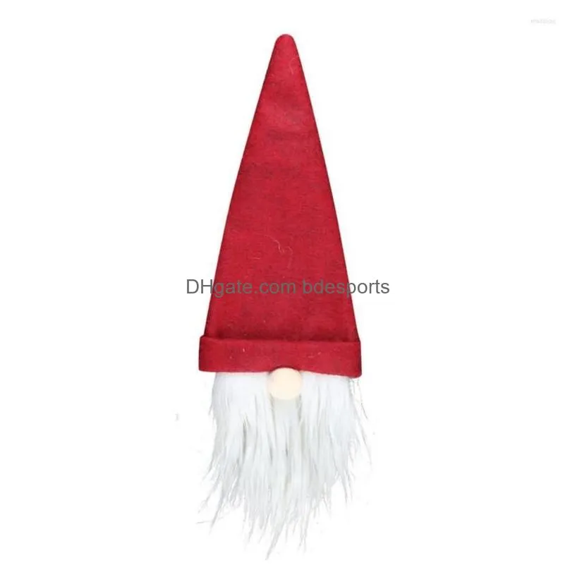 christmas decorations wine bottle covers cute gnome hat topper for festival party decoration ornaments xmas home decor