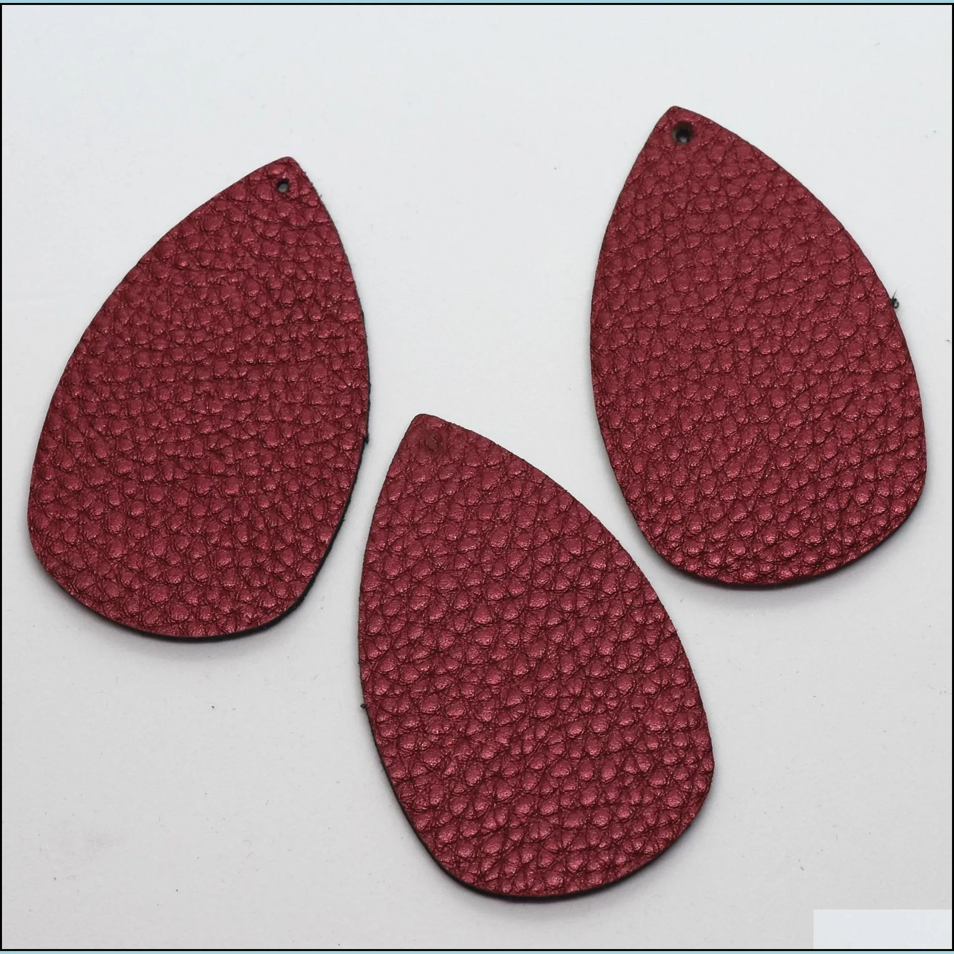 8 pairs of teardrop bucket shaped leather earrings petals pendant antique lightweight leather earrings female girl