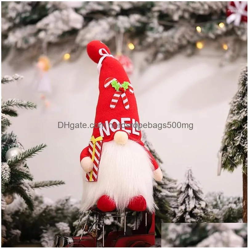 christmas decorations 34cm led decoration ornaments noel hohoho letter white beard santa caus cloth dolls gifts for kids happy year