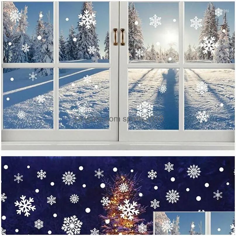 christmas decorations year 2022 decoration sticker window glass xmas diy electrostatic santa ornament gifts navidad decor