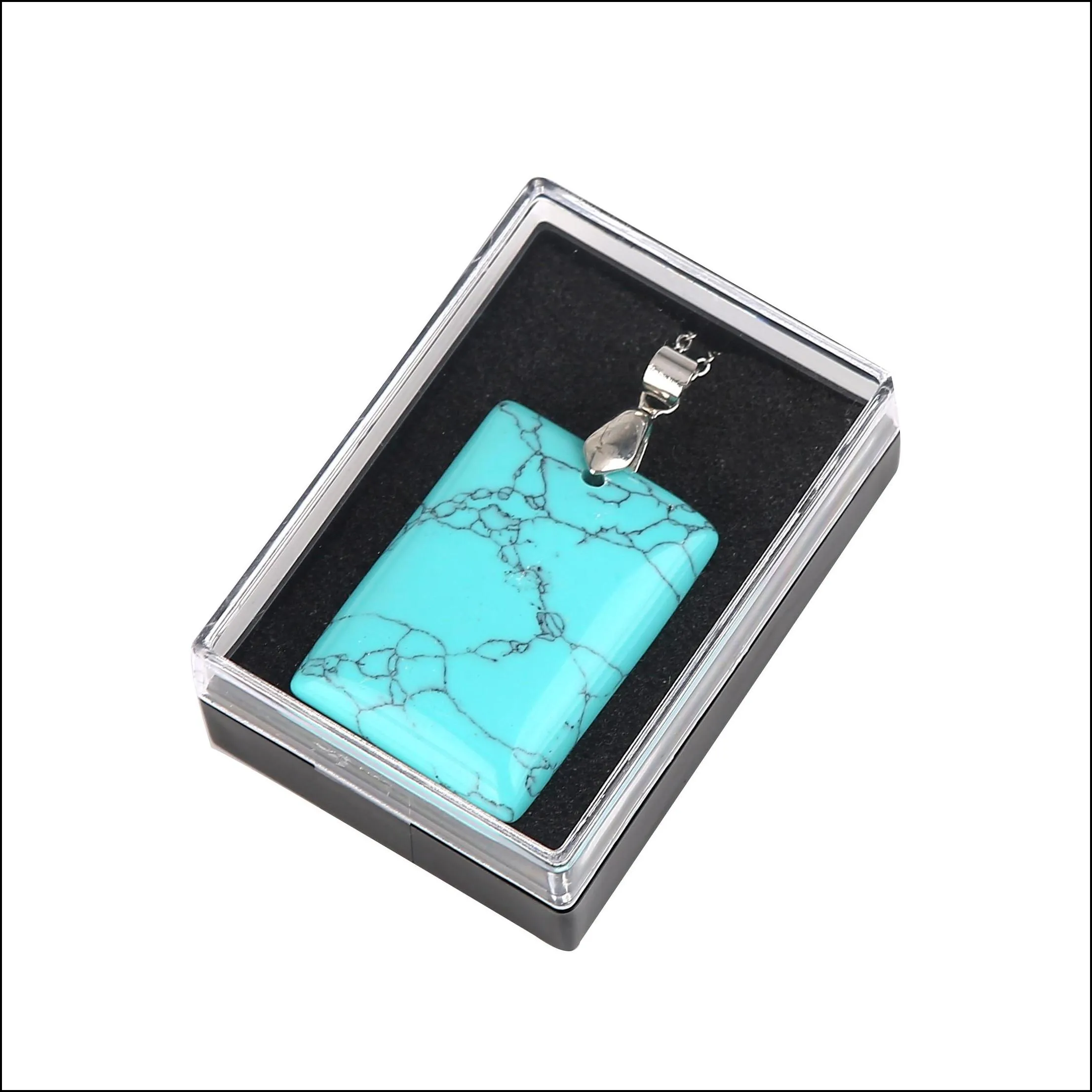 12 pieces rectangular pendant men and women mixed necklace stainless steel gift box packaging jewelry set