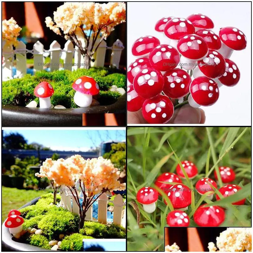 arts and crafts arts gifts home garden whole mini red mushroom ornament miniature plant pots fairy dhhuc