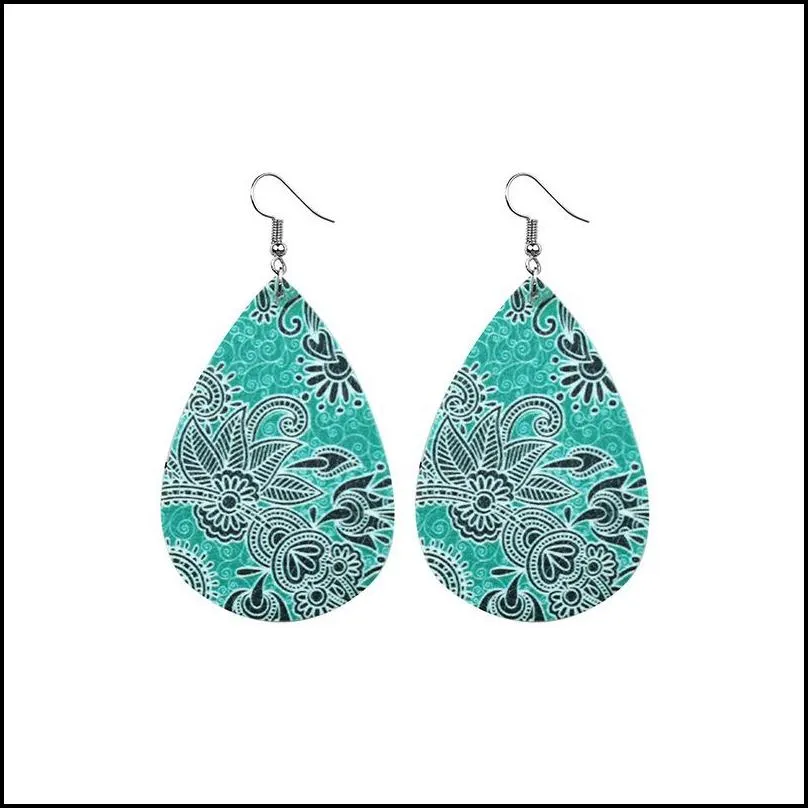 teardrop leather earrings leaf drop lightweight bohemian earrings for women girls