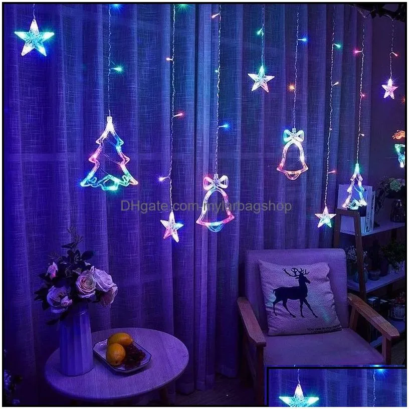 christmas decorations christmas decorations 35m led lights star deer bells tree garland fairy curtain string light for 2 mylarbagshop