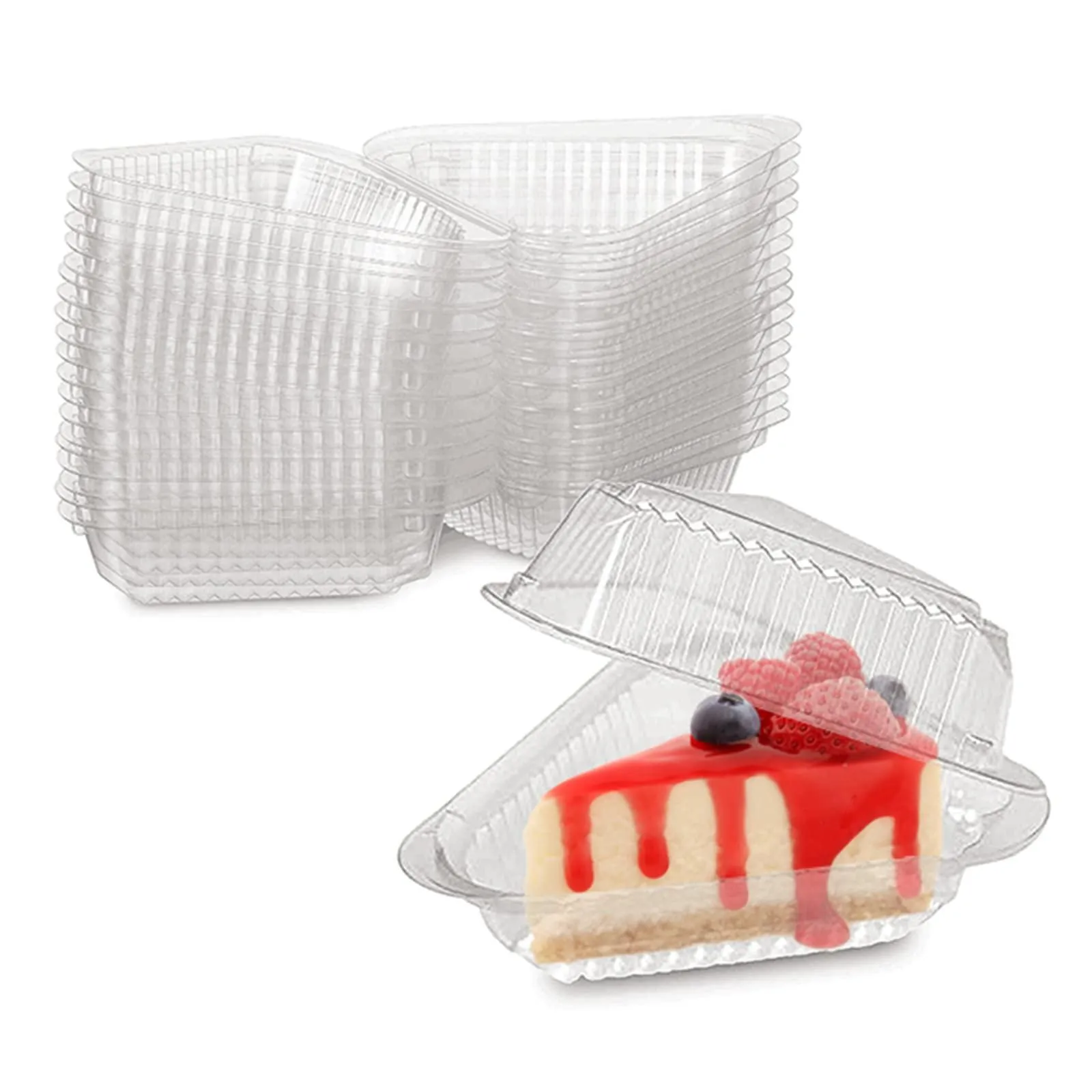packing boxes triangar cake container plastic transparent hinge food containers cheese pie box amazf