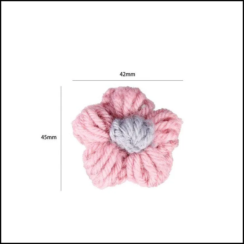 3 piece set of wool flower brooch set with handmade flower pin female fashion