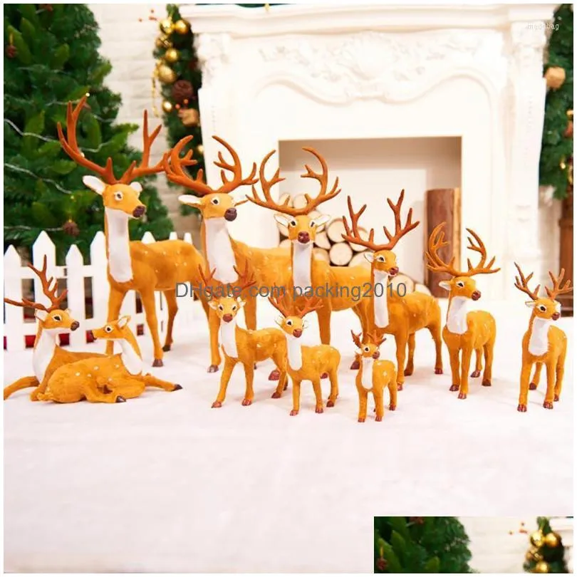 christmas decorations 15/20/25/30/35cm deer ornaments blossom elk for home 2022christmas