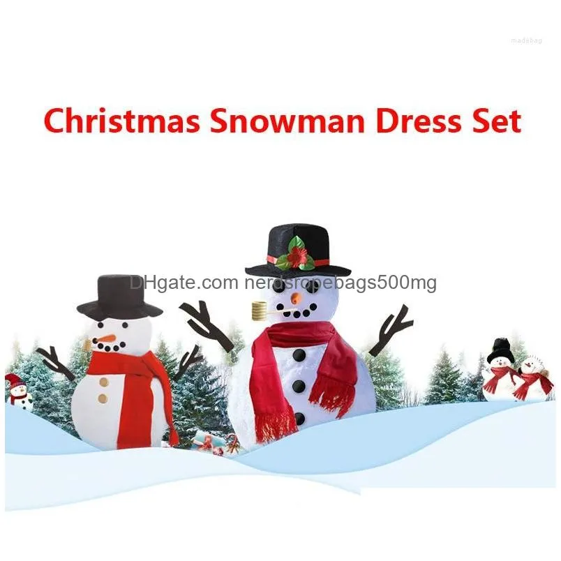 christmas decorations 1 set excellent outdoor diy snowman dressing making kit decorating nose realistic looking for home