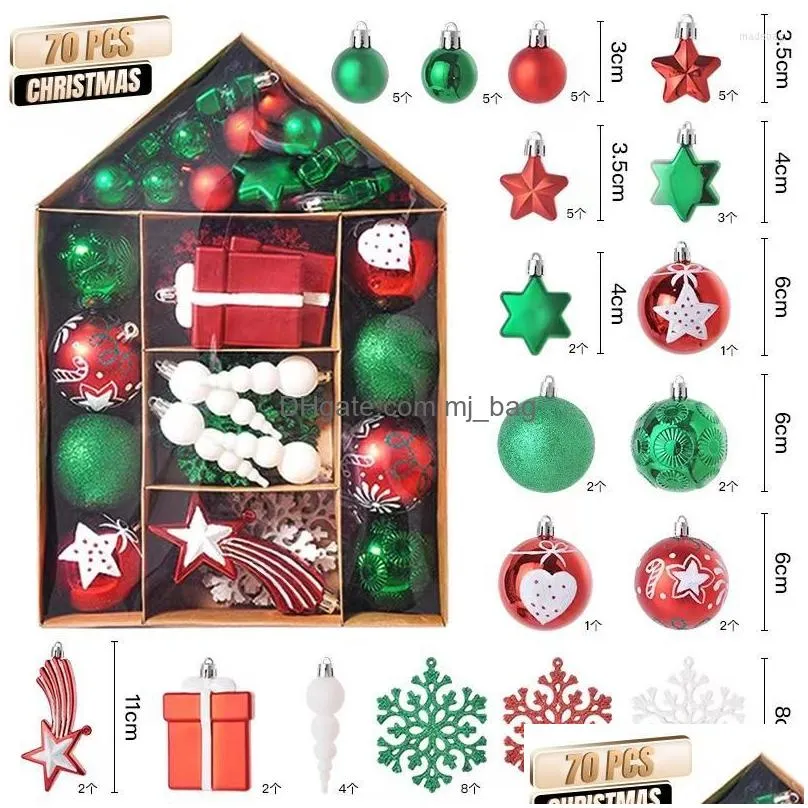 party decoration 70pcs christmas ball ornaments set xmas tree hanging pendants home decorations year gifts 2023