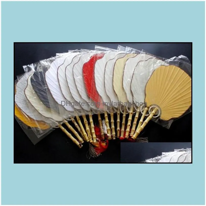 arts and crafts arts gifts home garden diy blank rice paper fan traditional craft chinese bamboo root handle classic adt double side