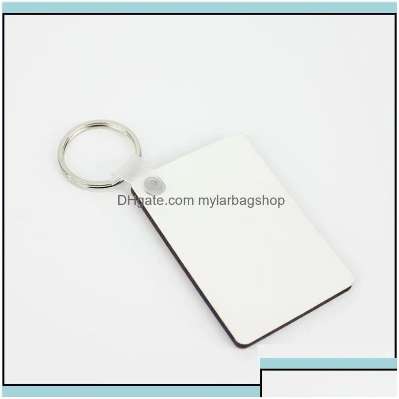 party favor event supplies festive home garden 60x40xm sublimation blank keychain mdf square wooden key p dh13w