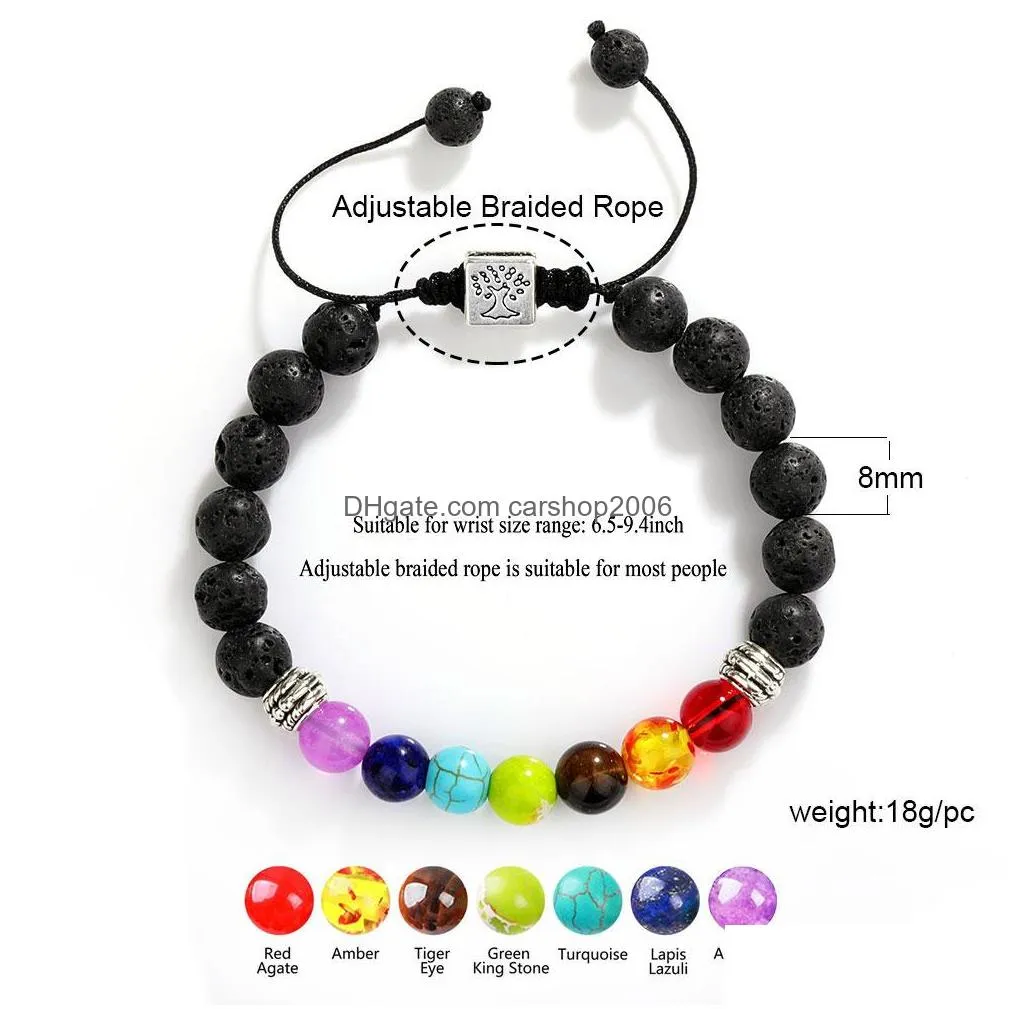 fashion 7 colorful wind fossils chakra natural stone beads yoga bracelet alloy metal silver plated elephant bracelets for women