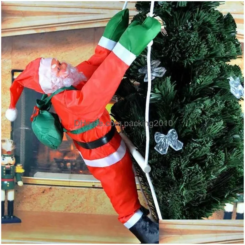christmas decorations climbing rope ladder santa claus pendant tree hanging doll ornament outdoor xmas party home decor toy gift