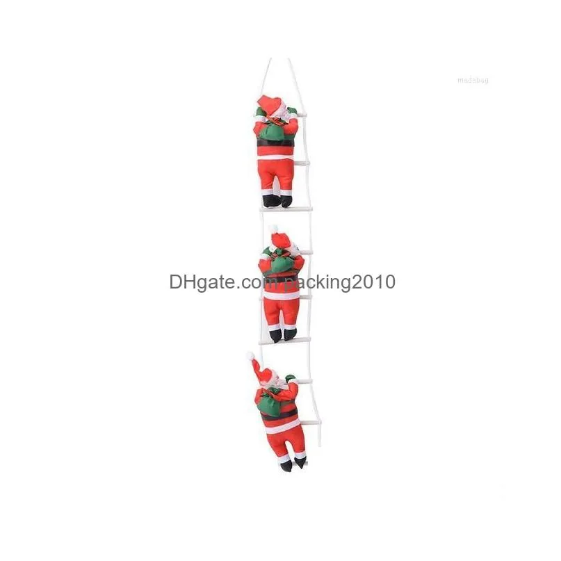 christmas decorations climbing rope ladder santa claus pendant tree hanging doll ornament outdoor xmas party home decor toy gift