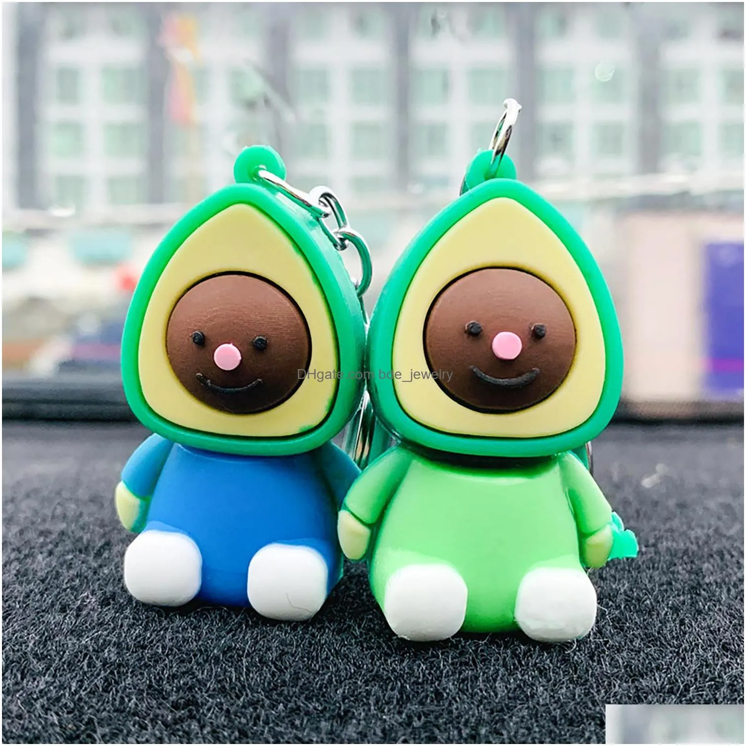 cute half avocado keychain fruits pendant charms hang bag car accessories friendship key chain christmas valentines birthdays gift