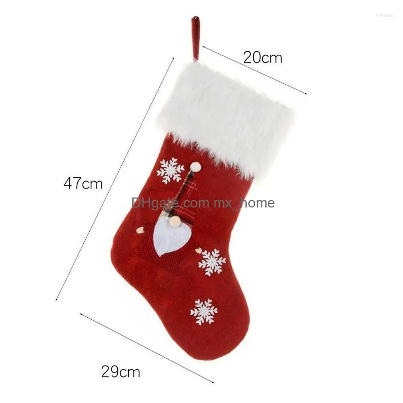 christmas decorations santa claus gift socks led stocking year for kids tree ornament glowing xmas decor