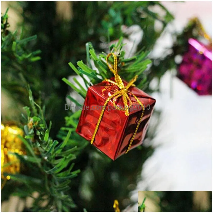 christmas decorations 12pcs mini gift box tree ornaments year hanging ornamentschristmas