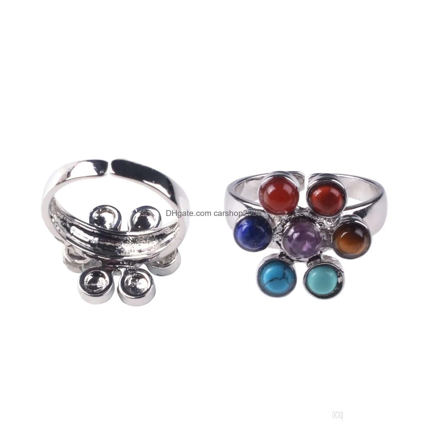 7 chakra gem alloy plum ring ladies fashion gemstone ring