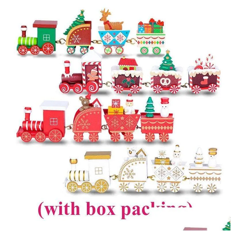 christmas decorations wooden train ornament for home santa claus snowman gifts table decor navidad xmas 2022 yearchristmas