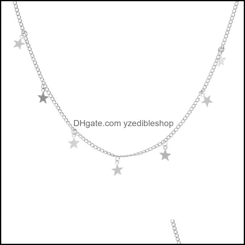 star choker necklace silver gold pentagram necklaces chokers collars chain women fashion jewelry gift