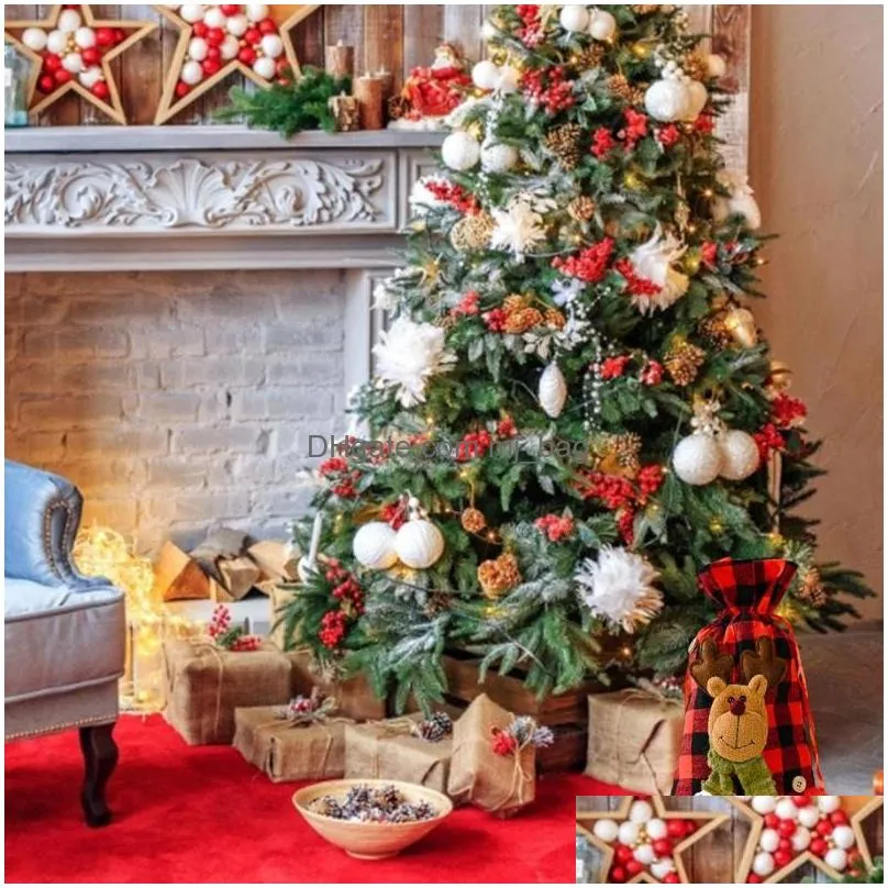 christmas decorations candy bag large xmas gift bags fireplace decoration drawstring year storage decor for homechristmas