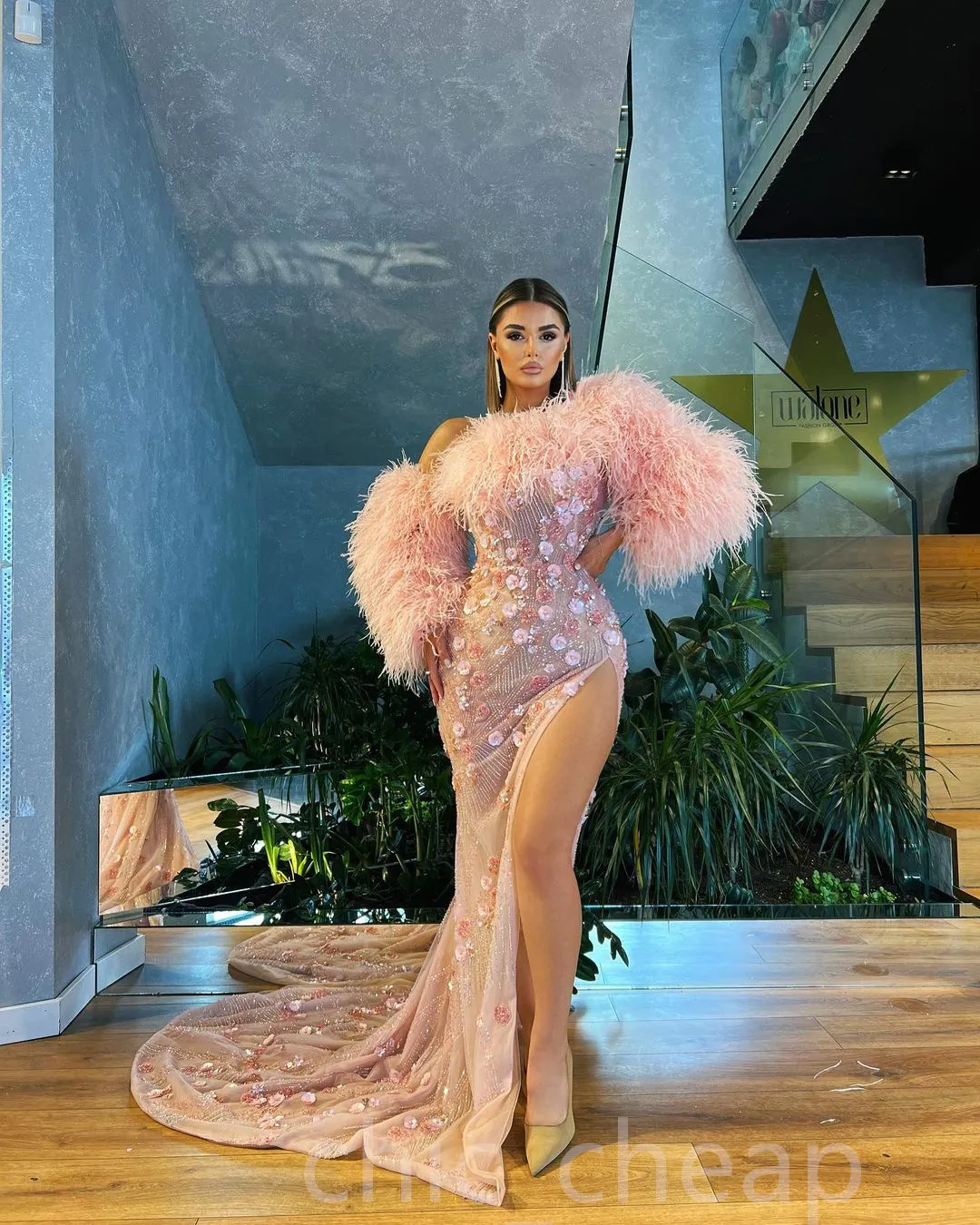 2022 Arabic Aso Ebi Pink Mermaid Prom Dresses Sequined Lace Sexy Evening Formal Party Second Reception Birthday Engagement Gowns Dress ZJ606